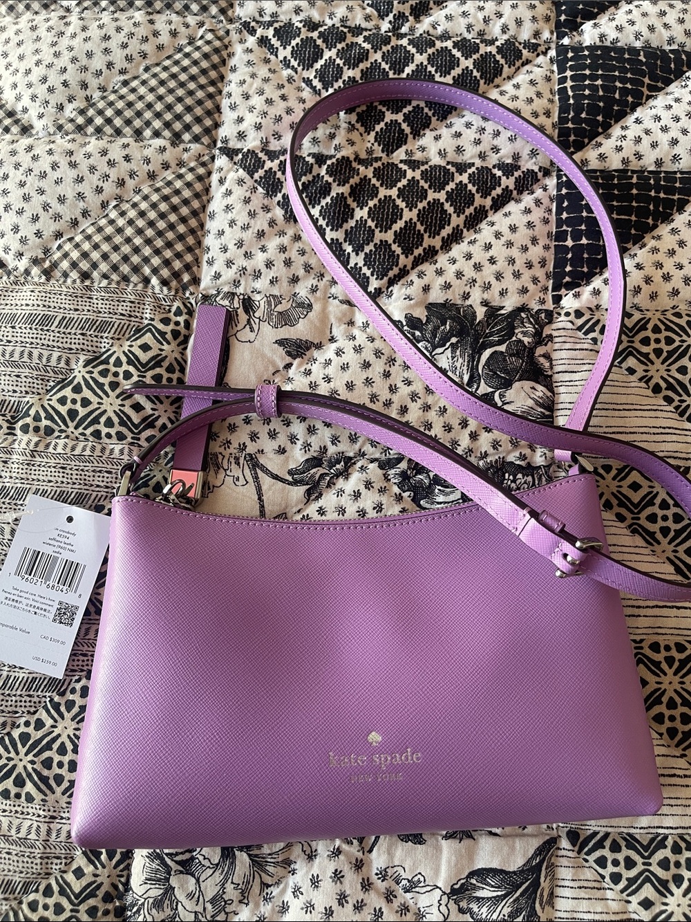 kate spade Lilac Saffiano Crossbody Purse in Lavender